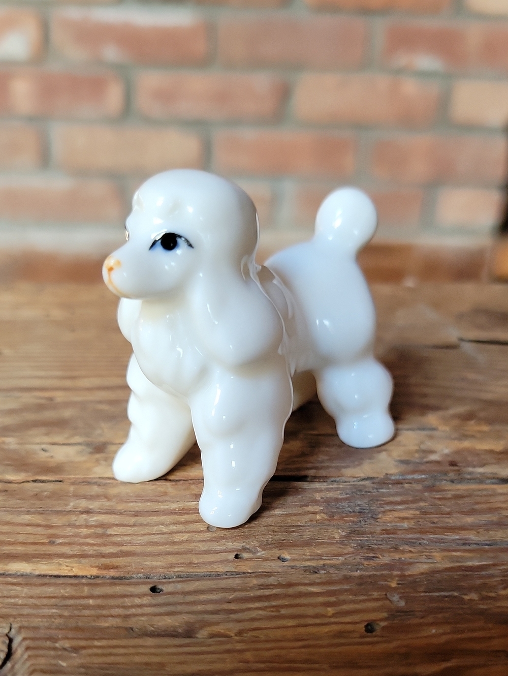 Vintage MCM White Ceramic Poodle Figurine